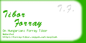 tibor forray business card